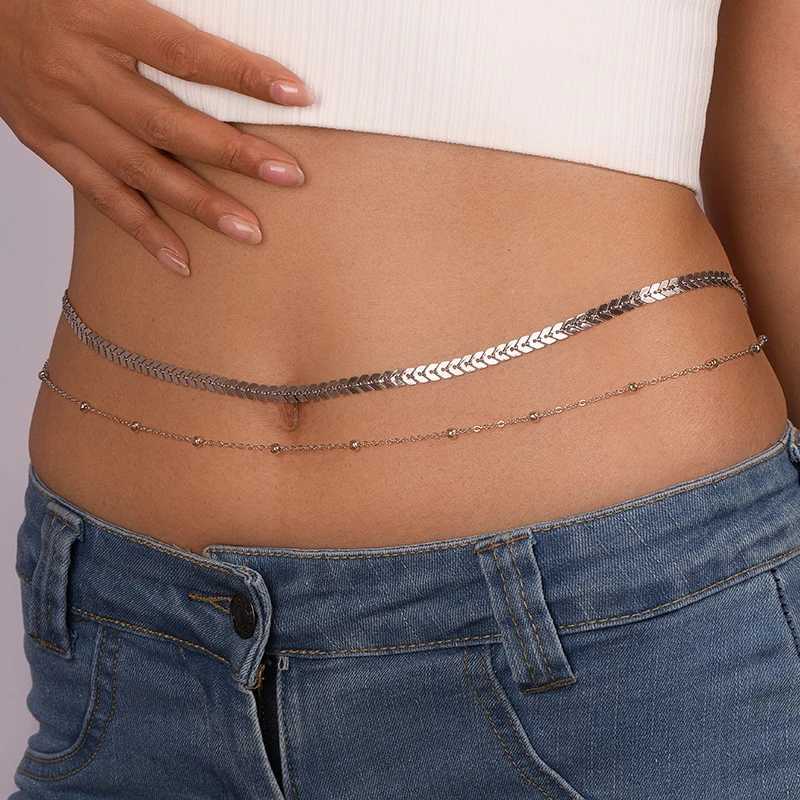 Aihua sexy flat snake chain waist belt used for warm summer beach bikinis simple body chain holiday jewelry accessories X250410