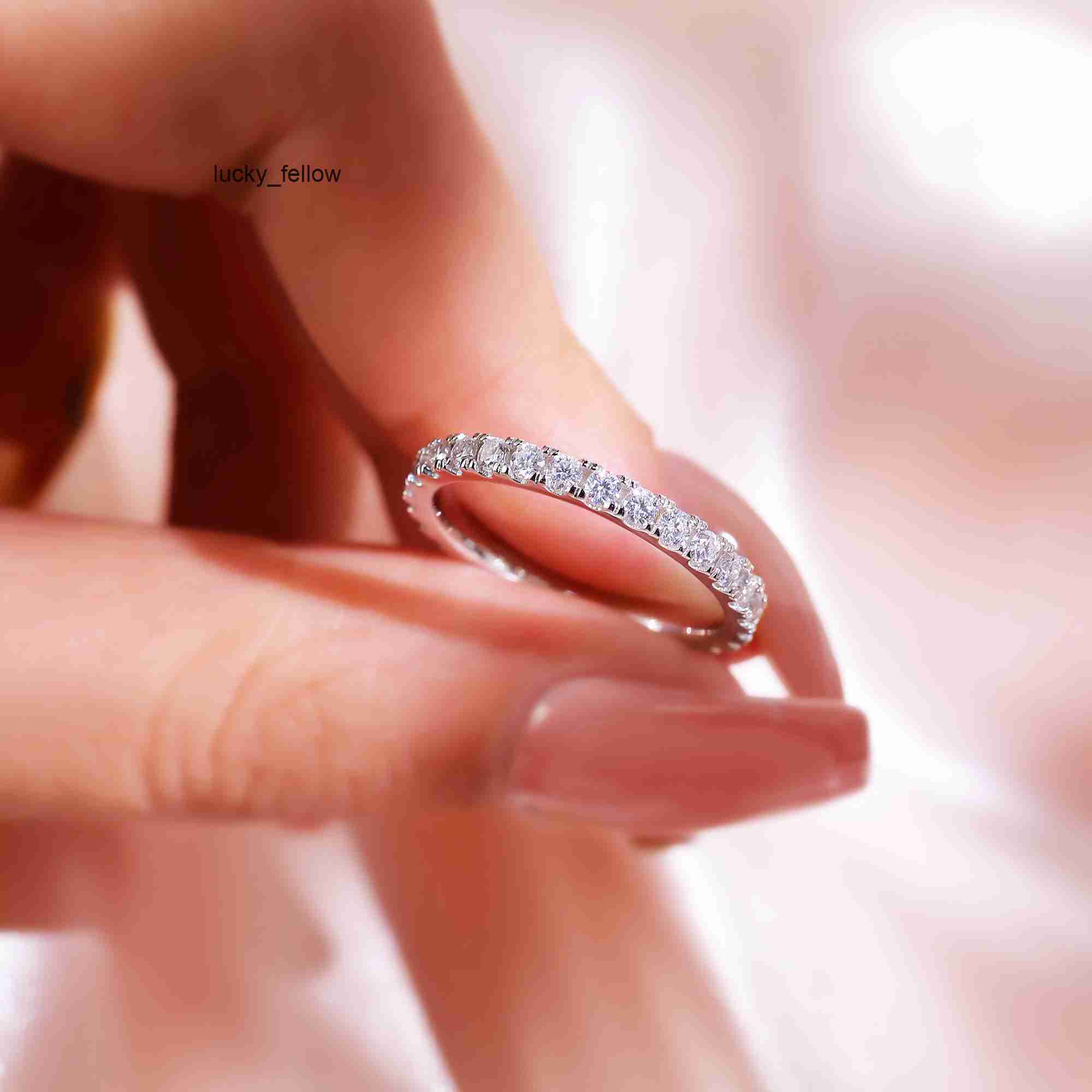 White Moissanite Wedding Band Moissanite Eternity Ring Silver Rings for Women