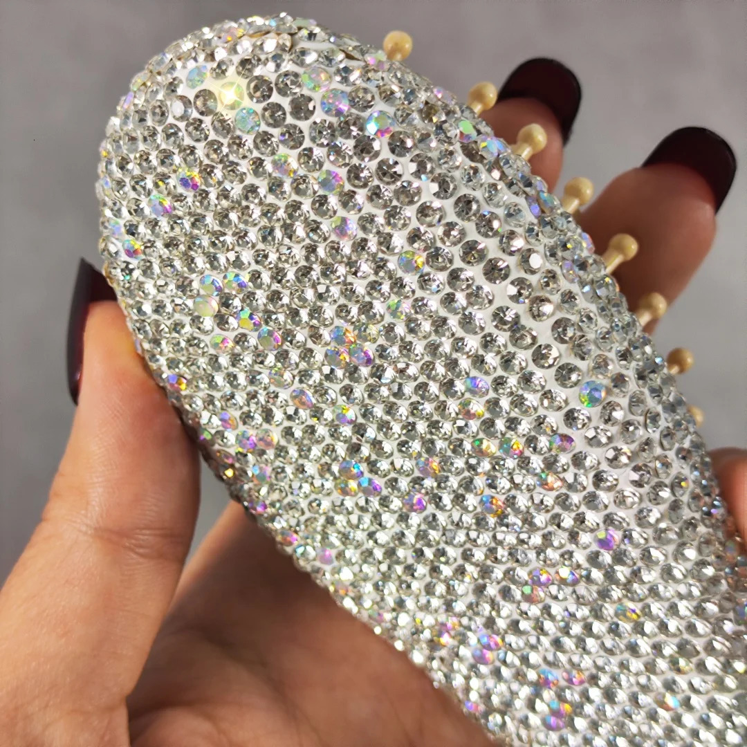 Wooden Air Cushion Comb Smooth Hair Comb with Artificial Diamond Embellishments Compact and Portable Massage Comb 251107