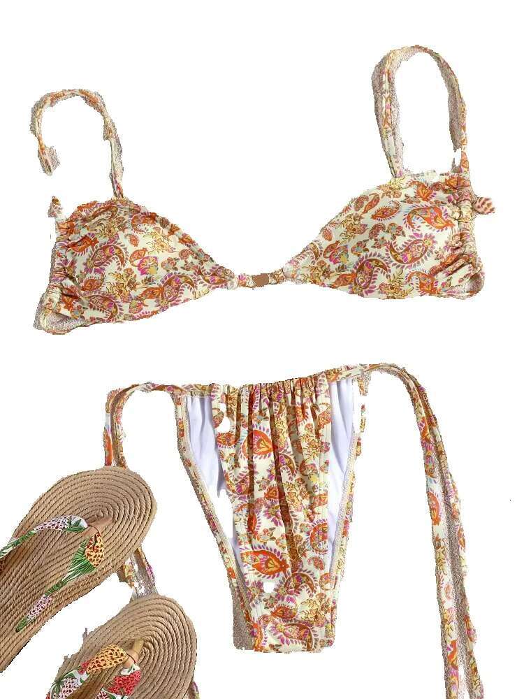 Zrtak two-piece 2024 women's push up sexy set printed swimsuit solid bikini