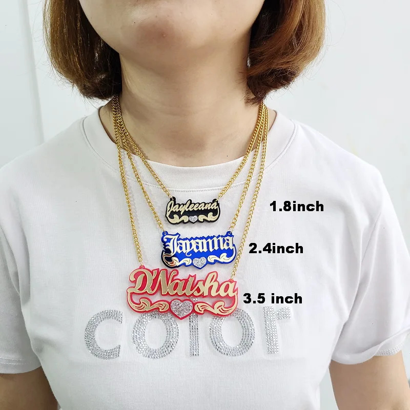 Fashion Customized Name Words Personalized Letter Initial Gold Choker Chain Love Necklace Pendant Nameplate Gift C4 250409