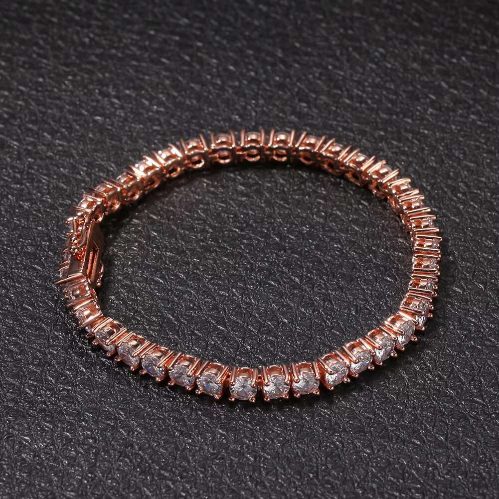 Custom Hip Hop Tennis Bracelet VVS Mossanite Diamond Tennis Link Chain Gold for Men 3mm Gift Packing Box Classic Design 1pcs