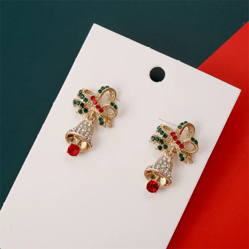 n Christmas Jingle Bell Earrings for Women Exquisite Zircon Snowflakes Earrings Year Party Jewelry Accessories 251031