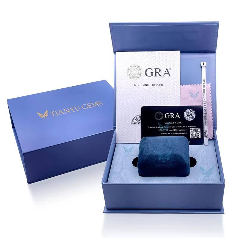 Tianyu Custom American Fine Jewelry 14K 18K White Gold VVS Moissanite Wedding Engagement Women Lab Grown Diamond Ring Set