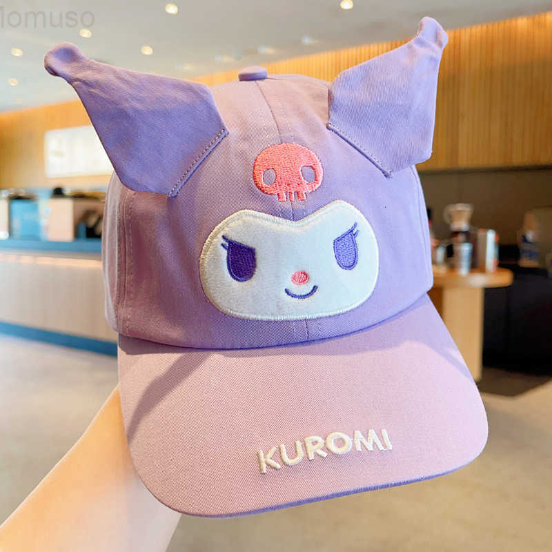 Sanrio Kuromi Childrens Cartoon Baseball Cap Boys and Girls Versatile Fashion Trendy Summer Sun Protection Visor Cap H251110
