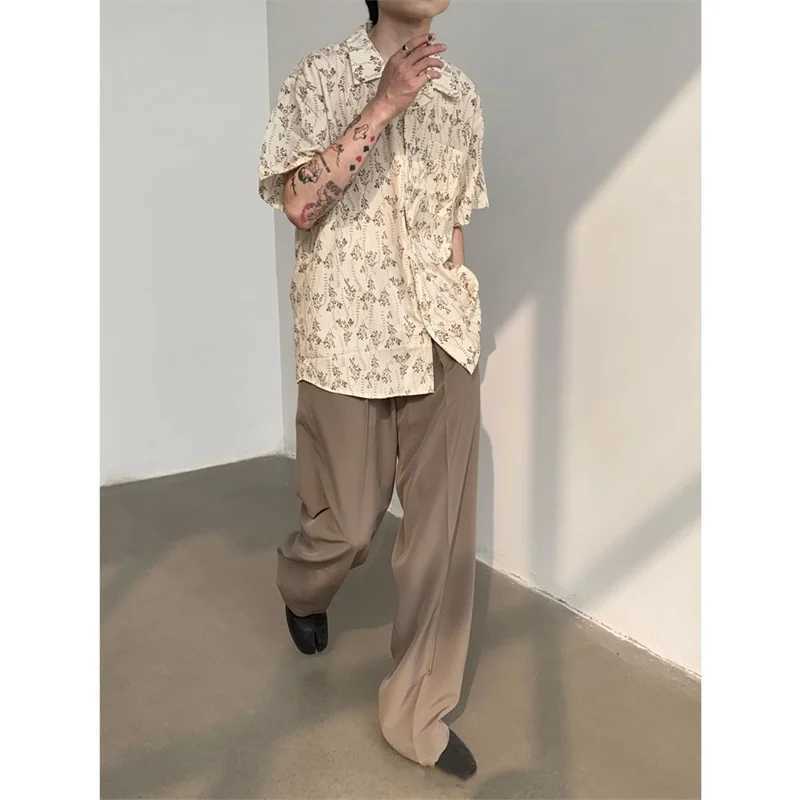 Hawaiian mens floral Cuban collar vintage holiday beach couple clothing mens summer top 2024 X250410