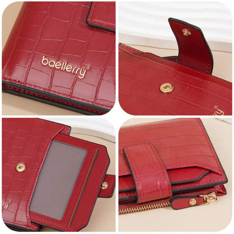 New Fashion Short Wallet For Women Fashionable Pu Multi-Functional Money Clip Zipper Buckle Multi-Slot Card Case Coin Purse R251110