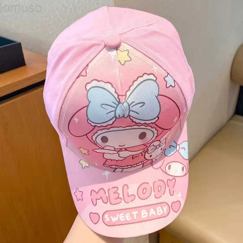 Sanrio Childrens Hat Spring Summer Cartoon Sun Hat Boys and Girls Baseball Cap Kuromi Duckbill Cap Little Girl H251110