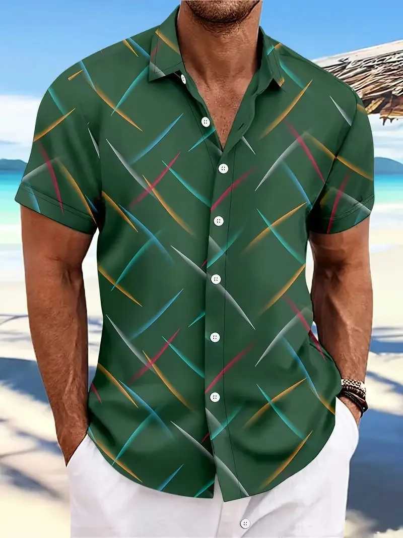 New mens summer Hawaiian shirt outdoor mens clothing soft and comfortable short sleeved shirt plus size S-3XL X250410