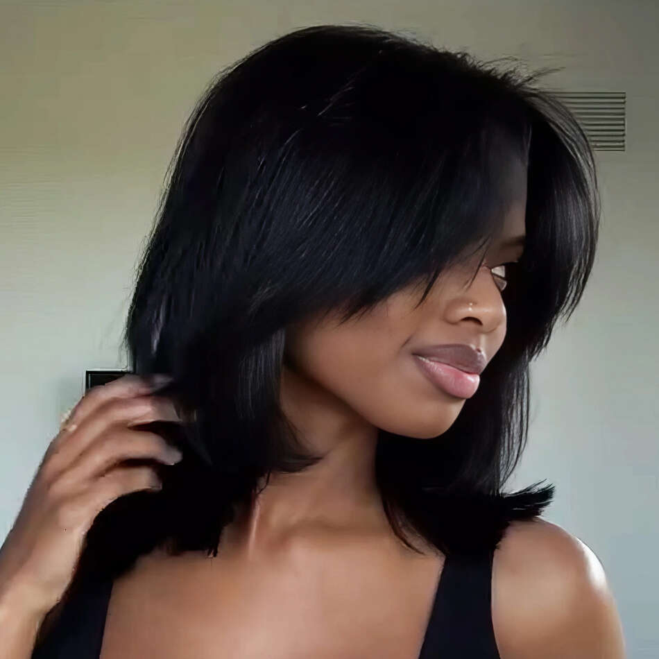 Women's Brazilian Virgin Human Hair Bob Wig - Glueless Front With HD Transparent Lace, 250% Density, Natural Brown/Blondered, Pre-Plucked Baby Ha