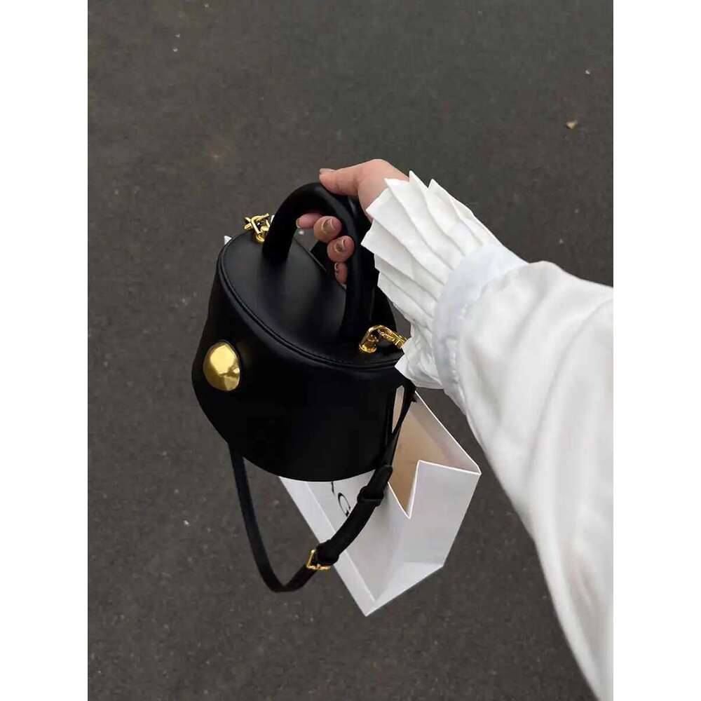 Handbag Women's Spring Summer New PU Soft Face Half Round Box Multi Color Versatile Bucket Single Shoulder Crossbody Bag