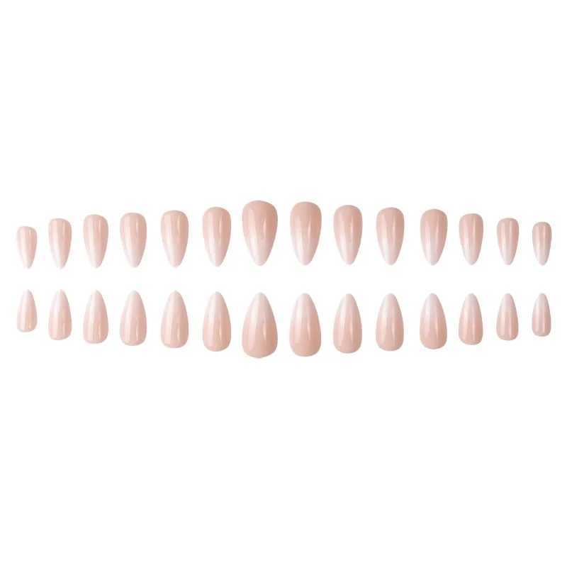 24 pieces/set almond gradient press used for nail art wearable fake nails single point ballet reusable fake nail tip completion W250410