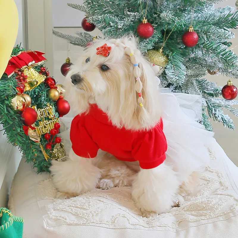 Christmas Dog Dresses Winter Dog Clothing Skirt Cat Pet Clothing Cosplay Christmas Checker Clothes for Small Dogs J251110