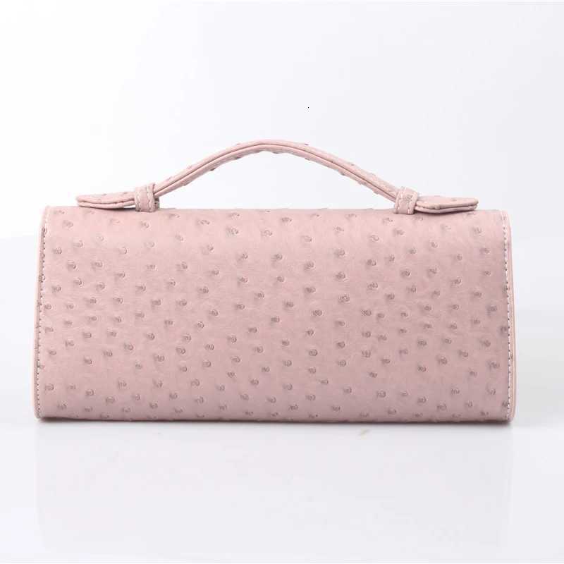 Alirattan New Ostrich Pattern Handbag for Women Fashion Design Embossed Ostrich Pattern Portable Clutch Bag Luxury Travel BagW251110