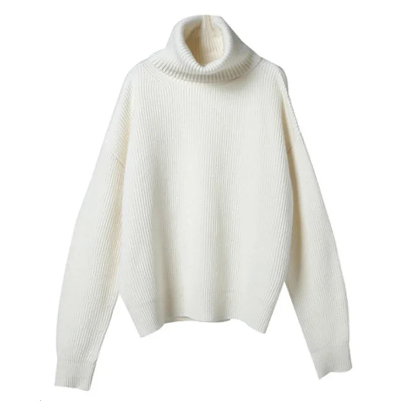 DY Wool Womens Sweater Autumn Winter Warm Turtlenecks Casual Loose Oversized Lady Sweaters Knitted Pullover Top Pull Femme 251106