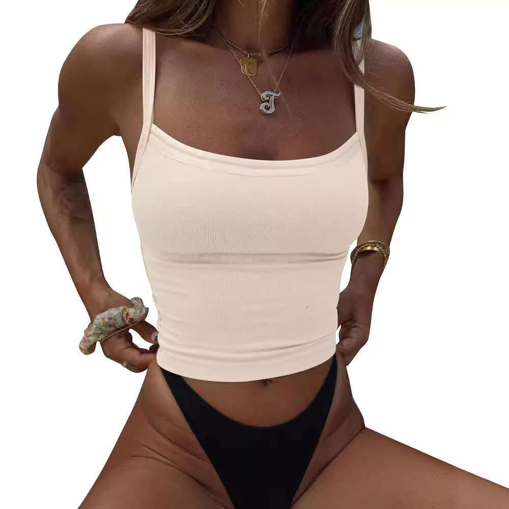 Cross-Border European and American Y2K 2024 Summer Amazon Independent Station Sexy Hot Girl Tight-Fitting Short Camisole Women's Fashion