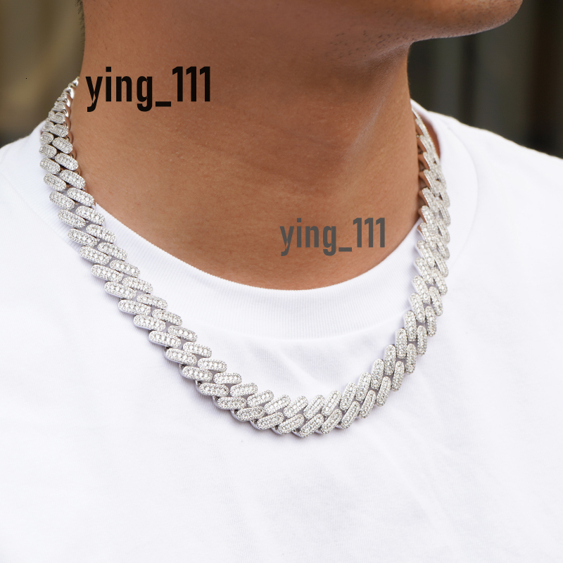 Moq 1pcs Pass Diamond Tester VVS Moissanite Chain 925 Sterling Silver 14mm Moissanite Cuban Luxury Hip Hop Fashion Jewelry