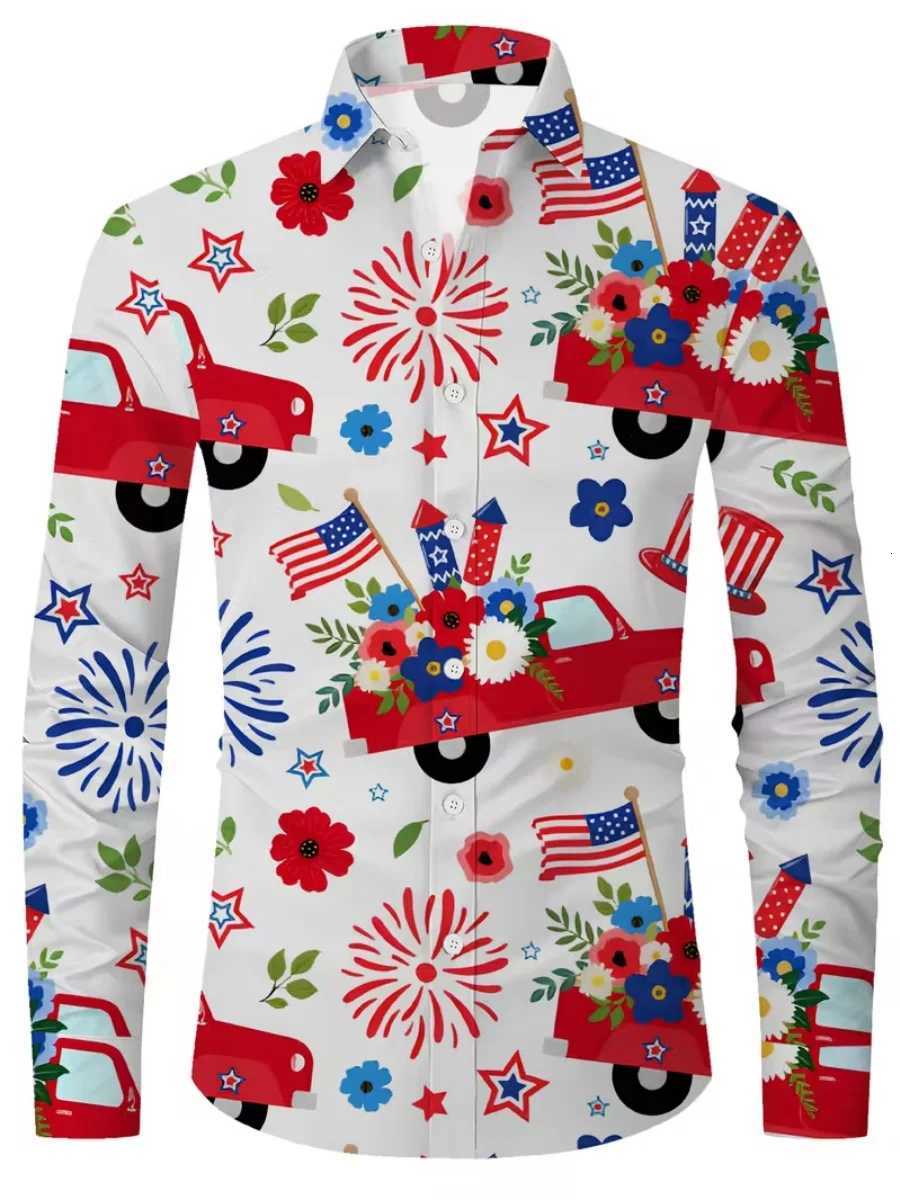 Christmas Mens Shirt with Buttons Long Sleeve Fun Outdoor Holiday Spring-Autumn 3D Printed Collar Design Quick Delivery K251110