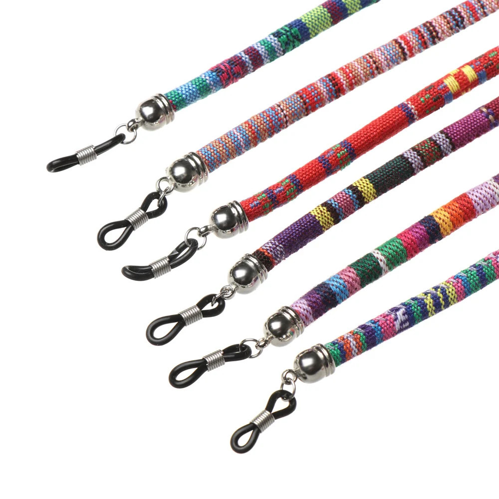 Colored acrylic bead glasses chain reading rope holder anti loss retro neck strap for accessories 250410