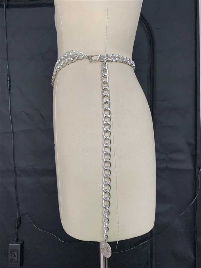 Sexy Ribbon 2022 New Street Clothing Metal Chain Decorative Dress with Adjustable Thick Whip Chain Ribbon Fashion Design X250410
