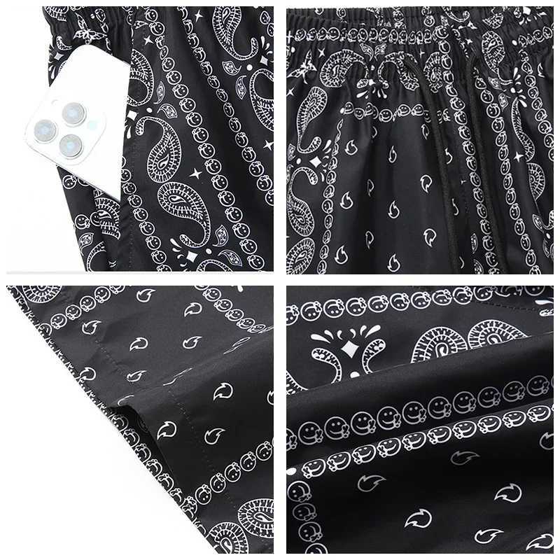 Summer mens board shorts retro paisley ice silk quick drying casual Hawaiian vacation mens beach shorts mens swimsuit X250410