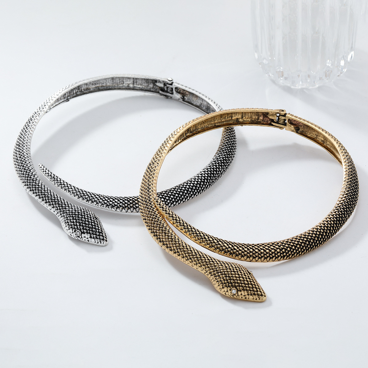 Retro Trendy Style Necklace Snake Shaped Collar Summer Daily Wear Boutique Accessory Collar Exquisite Gift