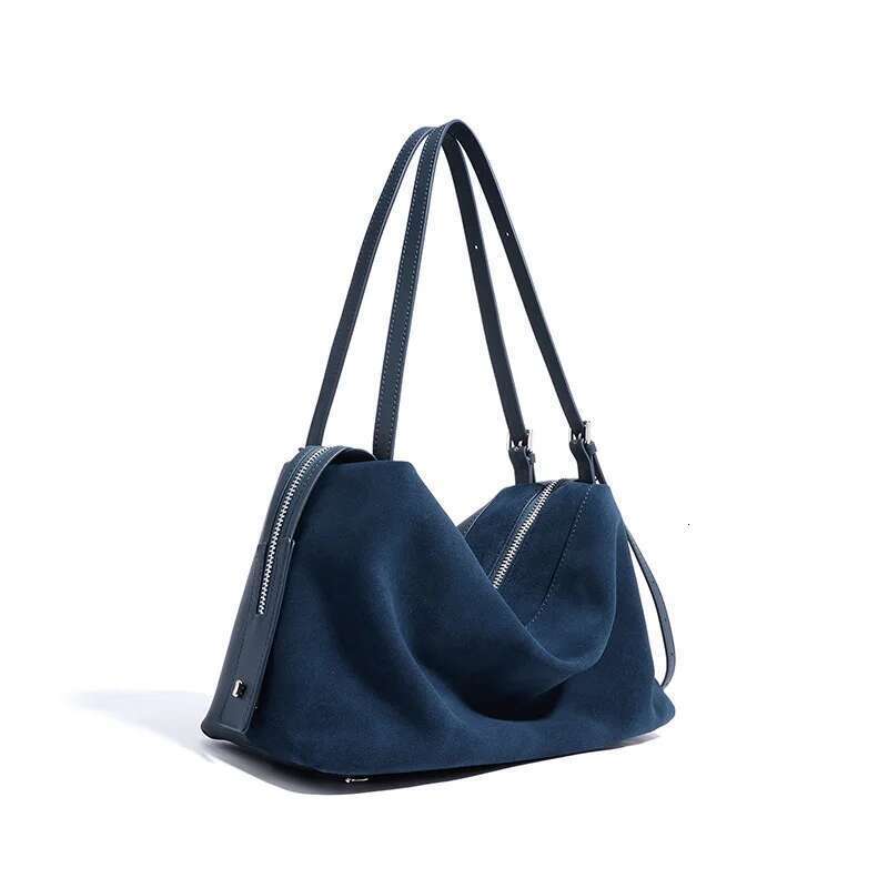 Super Soft Matte Leather Brand Women's High-End Designer New Pillow Purple Shoulder Commuter Underarm Bowg Bag