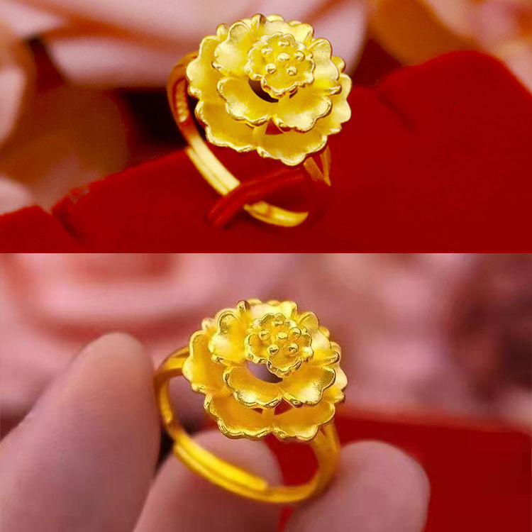 Adjustable Open Fashion Ring Gold-plated Ring For Women, Designer Ring Ins Style, Niche High-end Crown Wedding Ring For Men And Couples