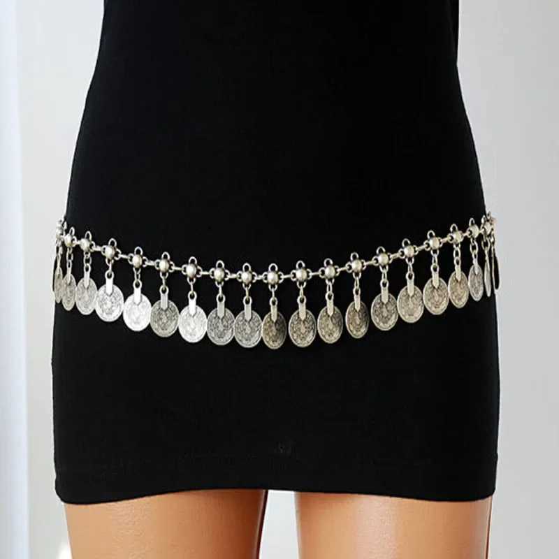Beach Belt Tassel Body Waist Chain Fashion Silver Pattern Accessories Charm Paired with Coin Chain Jewelry X250410