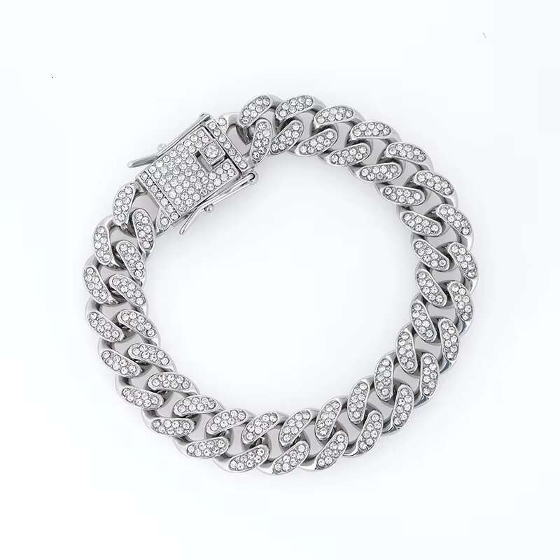 Premium Wholesale Sier Iced Cuban Necklace 12MM Multi-inch Gold Plated Fashion Body Chain Hip Hop Jewelry