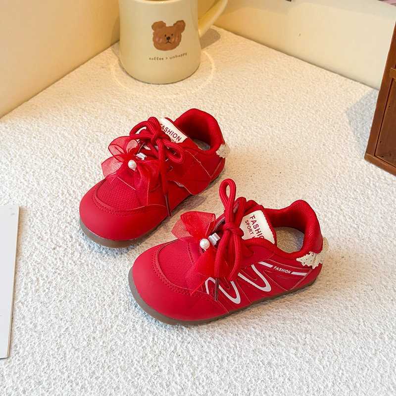 Childrens leisure sports shoes running shoes 2025 autumn new fashionable bow tie boys and girls soft childrens sports shoesT251110