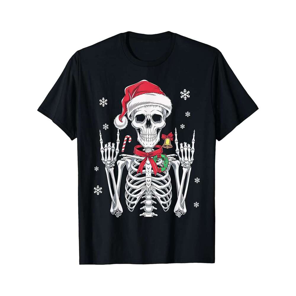 Designer T shirt Skull Rock Band Concert Skeleton Flames Gift Graphic - 220g T shits