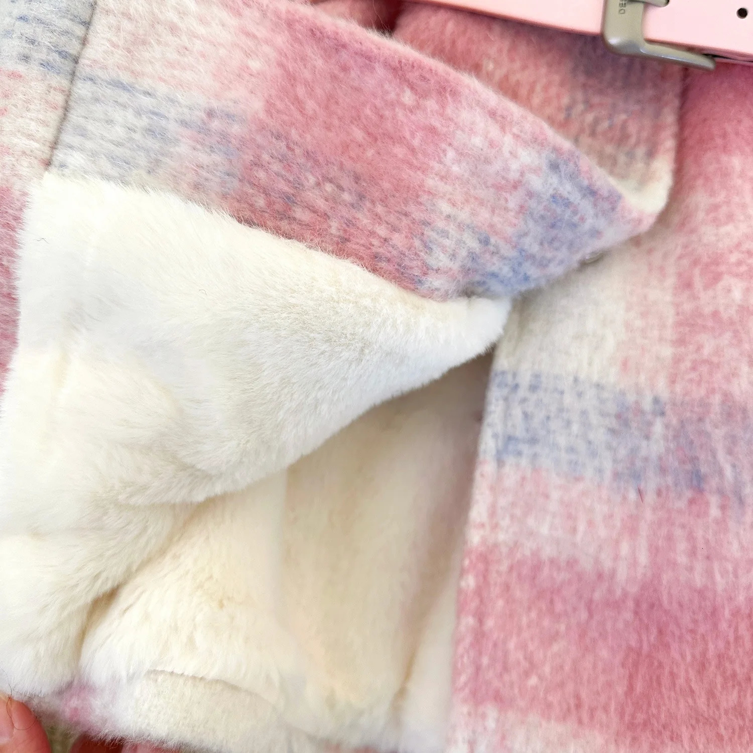 Kids Girls Jacket Coat Outwear Sweet Thicken Winter Woolen Coat for Girls Outdoor Overcoat Childrens Year Clothes With Belt 251103