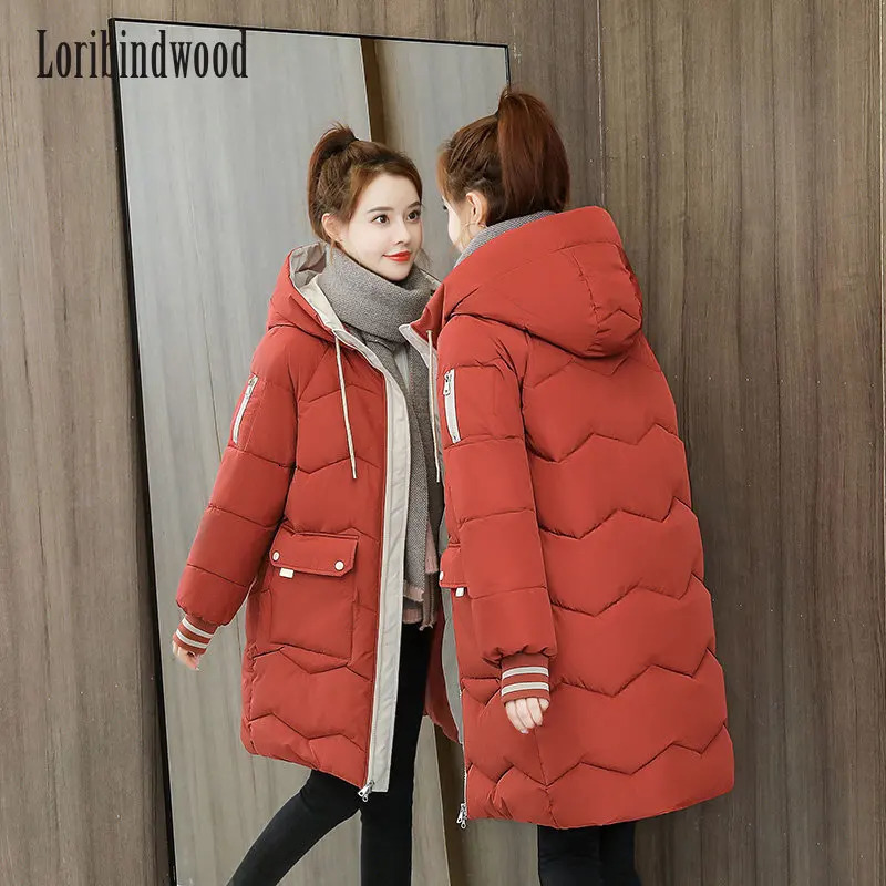 Winter Women Jacket Coats Long Parkas Female Down cotton Hooded Overcoat Thick Warm Jackets Windproof Casual Student Coat 251110