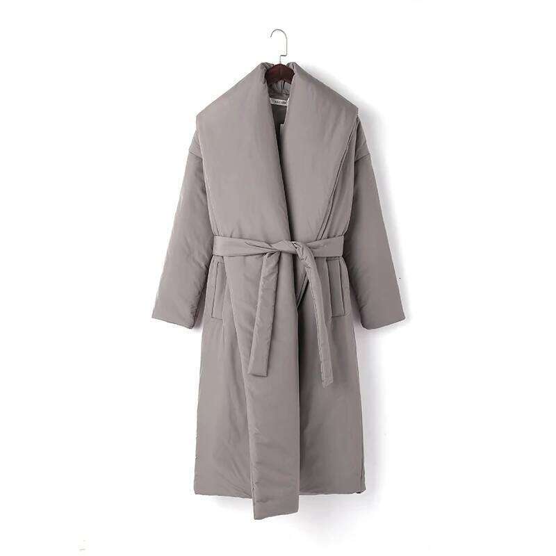 New Design Women Winter Degree Thick Coat Warm Parka Oversized Maxi Long Coat With Belt Casual Outerwear