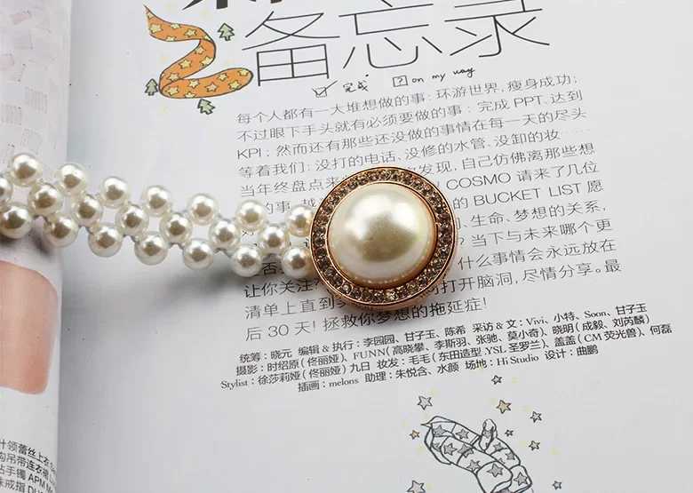 New Fashion Thin Belt Simulated Pearl Elastic Waist Belt Warm Dress Leather Decoration Fashion Girl Gift Belt X250410