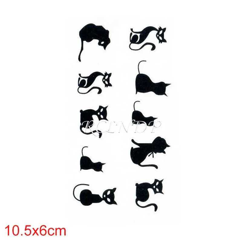 Waterproof temporary tattoo stickers for cats foxes animals fake tattoos flashing tattoos neck back of hands feet shoulders children women W250410
