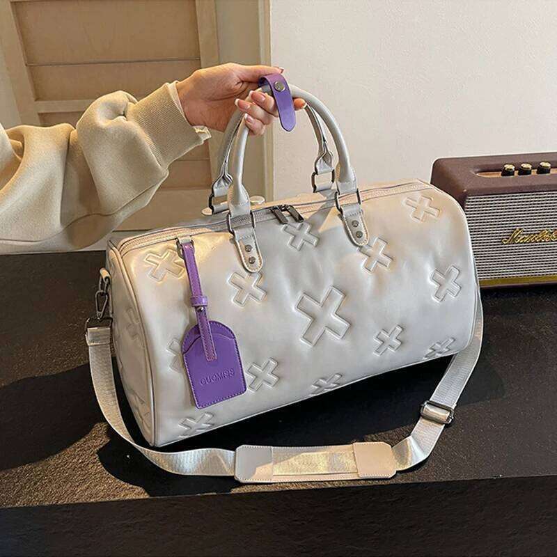 Women S Travel Duffle Fashion PU Leather Gym Fitness Yoga Luggage Boston Handbag Outdoor Sports Suitcase Shoulder Tote Bag