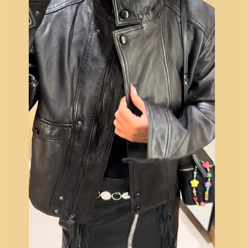 Fashion Black Leather Jacket Women Clothing Autumn Winter Loose Casual Coat PU Motorcycle Tops 251105