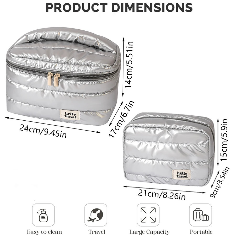 Puffy Makeup Water Proof Bag Fashionable Durable Fabric large capacity makeup bag Toiletry Storage Bag for Travel 251110