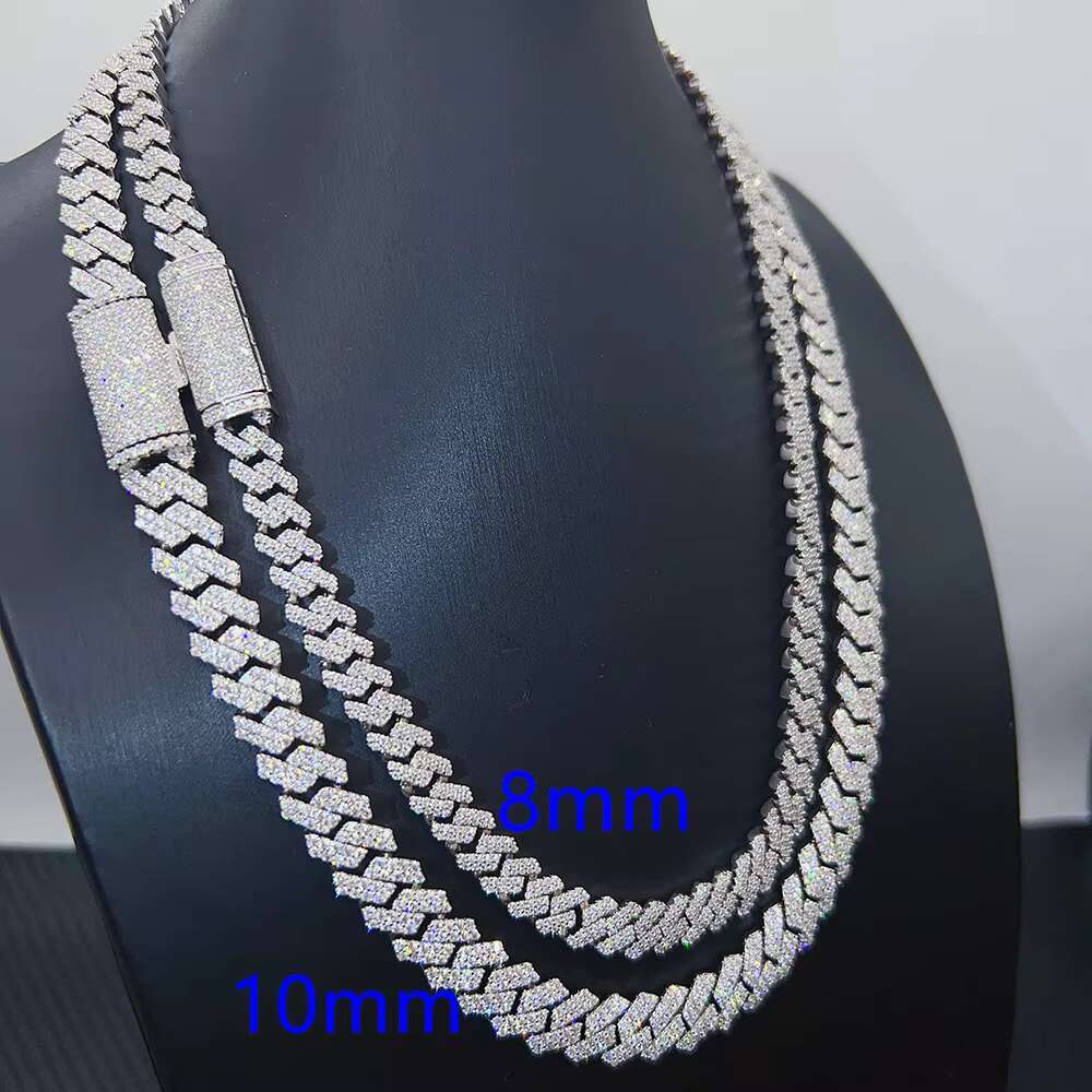 Pass tester sier necklace VVS boutique jewelry chilled 8mm 10mm women's bracelet hip-hop moissanite Cuban chain