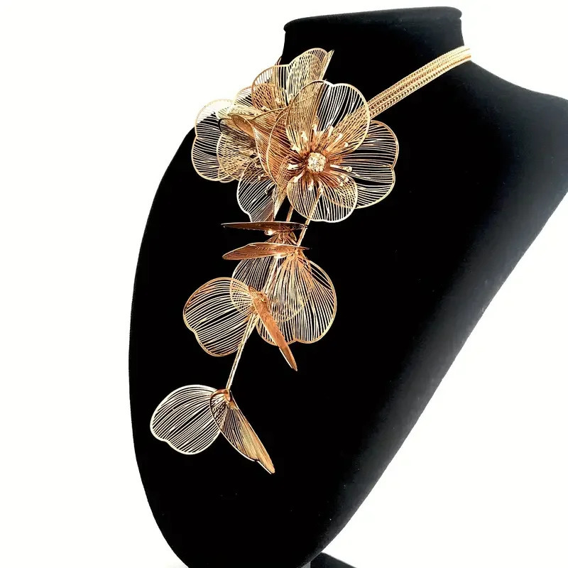 Lady 3pcs Handmade Flower Inlaid Rhinestone Vintage Jewelry Set - Perfect Night Club Party Accessories 250409