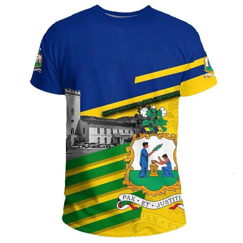 NT and Greenins flag pattern football summer casual round neck 3D printed bulk breathable T-shirt