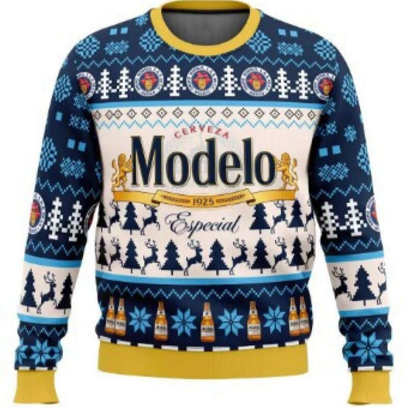 3D Christmas Anime Print Casual Men's Loose Fit European Size Hoodless Crewneck Sweatshirt Cross-Border Hot Sale New Autumn Winter