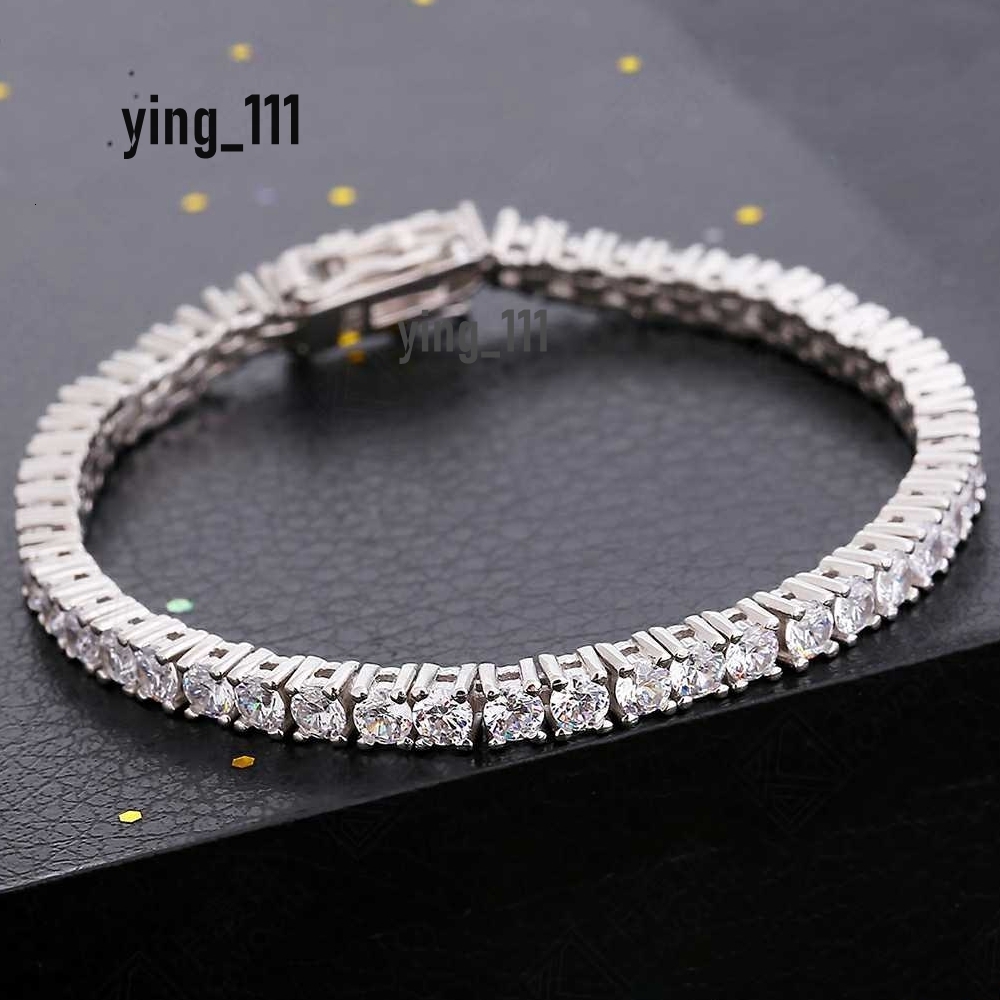 High Quality Pass Diamond Tester Hip Hop 925 Sterling Silver 2mm 3mm 4mm 5mm 6.5mm Moissanite Tennis Chain Bracelet