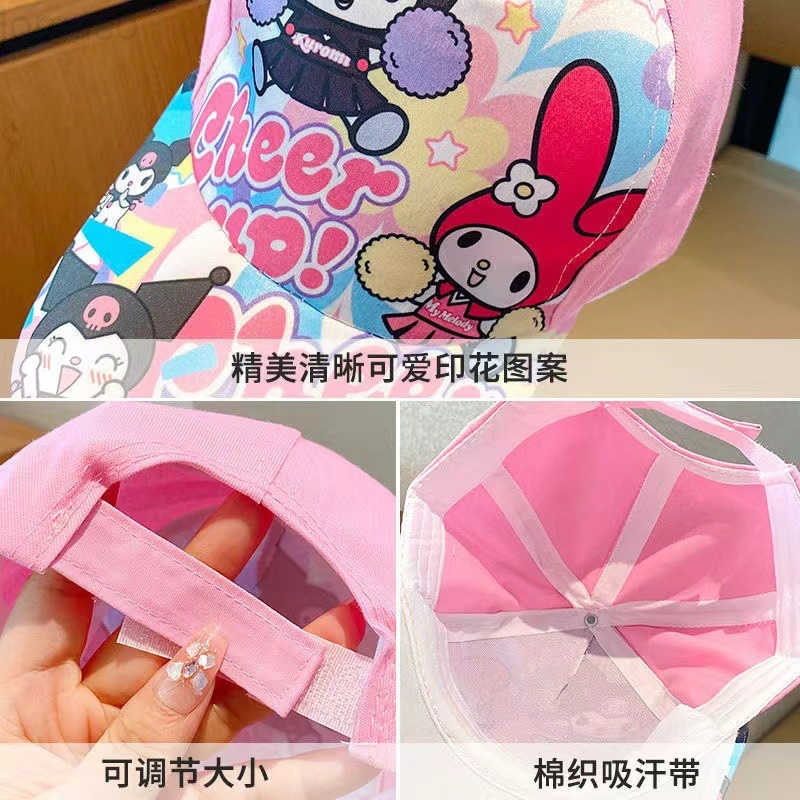 Sanrio Childrens Hat Spring Summer Cartoon Sun Hat Boys and Girls Baseball Cap Kuromi Duckbill Cap Little Girl H251110