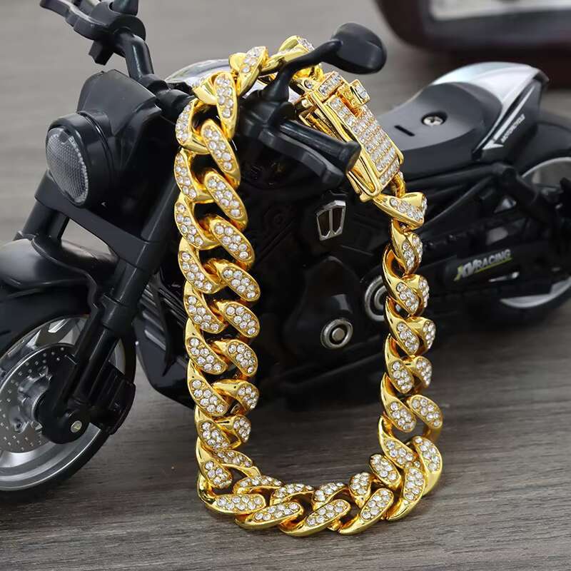 Premium Wholesale Sier Iced Cuban Necklace 12MM Multi-inch Gold Plated Fashion Body Chain Hip Hop Jewelry