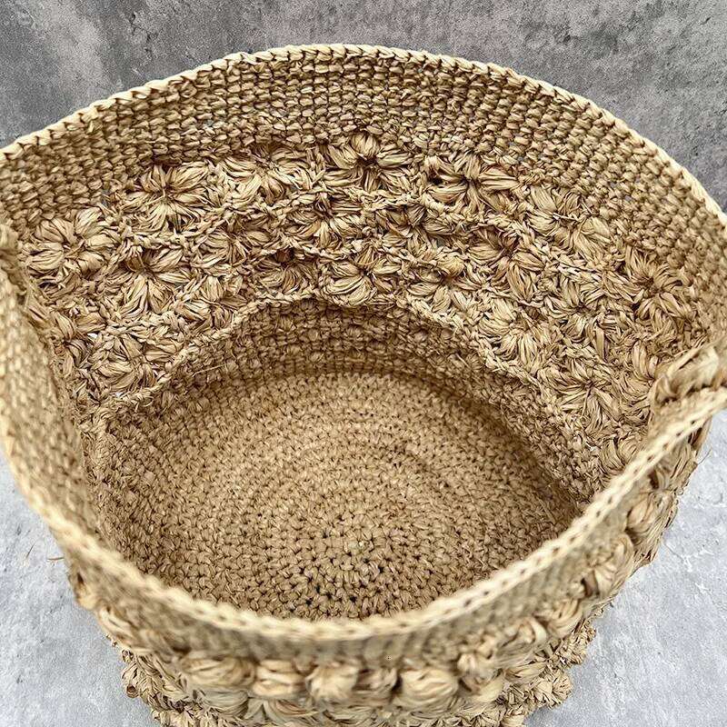 Bohemian Raffia Beach For Bucket Luxury Flower Straw Bag Women Handbag Handmade Travel Rattan Shoulder Bags Tote