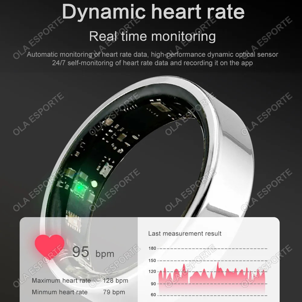 Suitable for Xiaomi smart rings men and women temperature heart rate blood oxygen monitors IP67 3ATM waterproof multi sport mode 250410