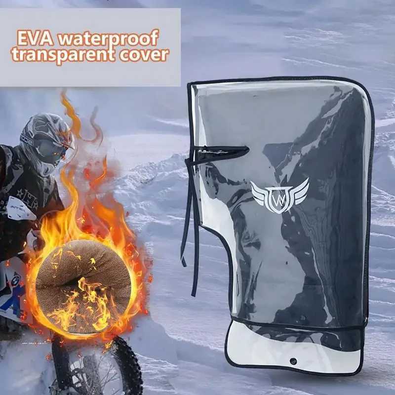 2025 New Motorcycle Scooter Bicycle Windproof Rainproof Winter Keep Warm Hot Protect Handlebar Handle Large Guard Cover Gloves S25118